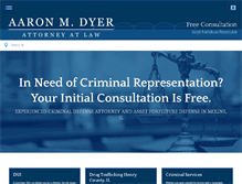 Tablet Screenshot of aarondyerlaw.com